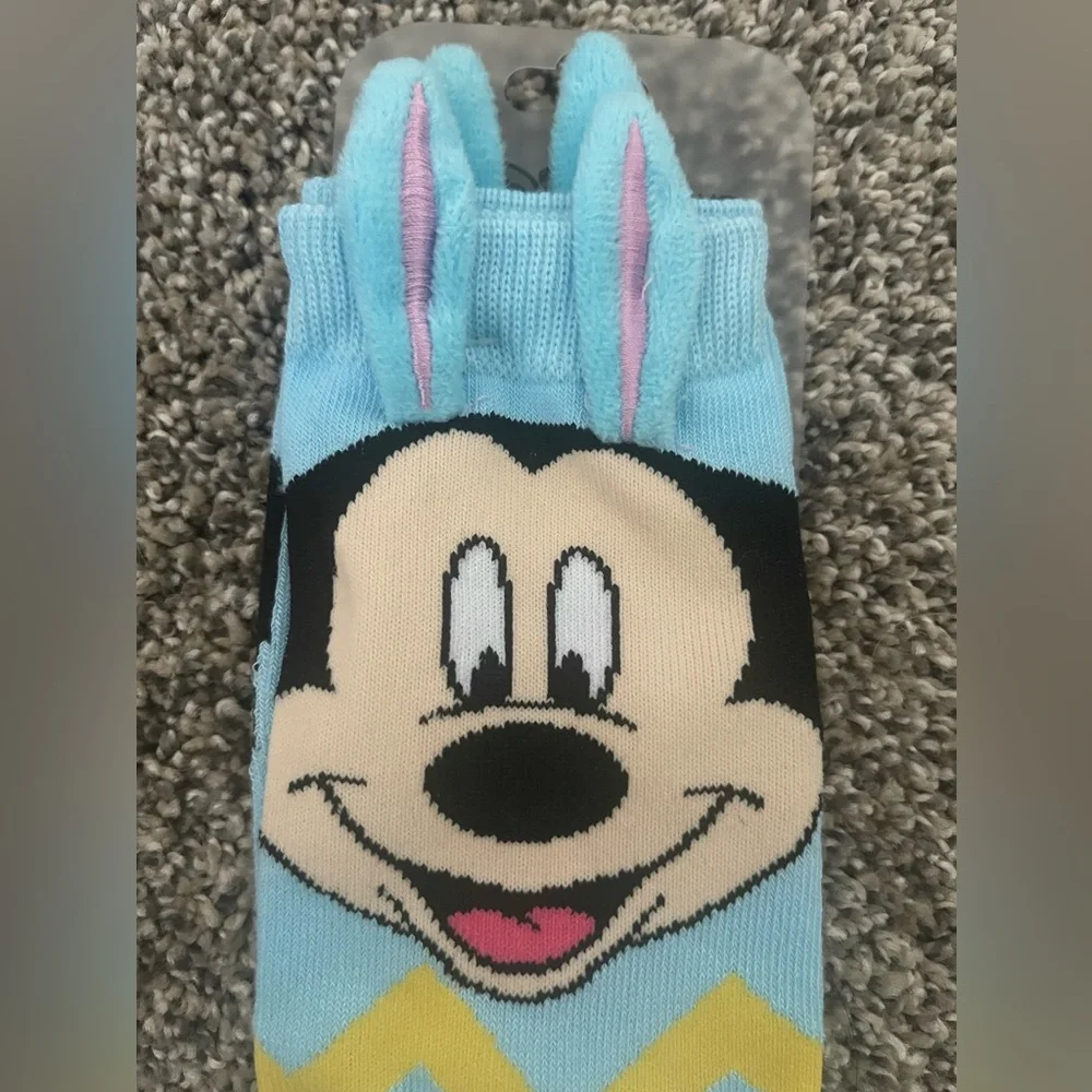 NWT Disney Parks Mickey Mouse Easter Bunny Socks for Adults